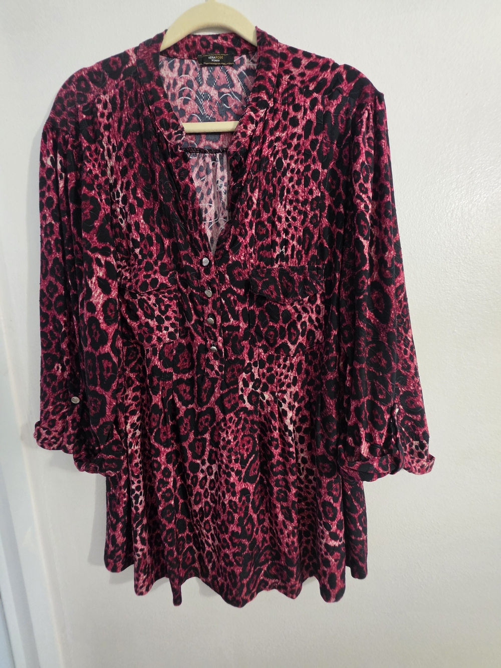 Women’s Fuchsia Animal Print Blouse